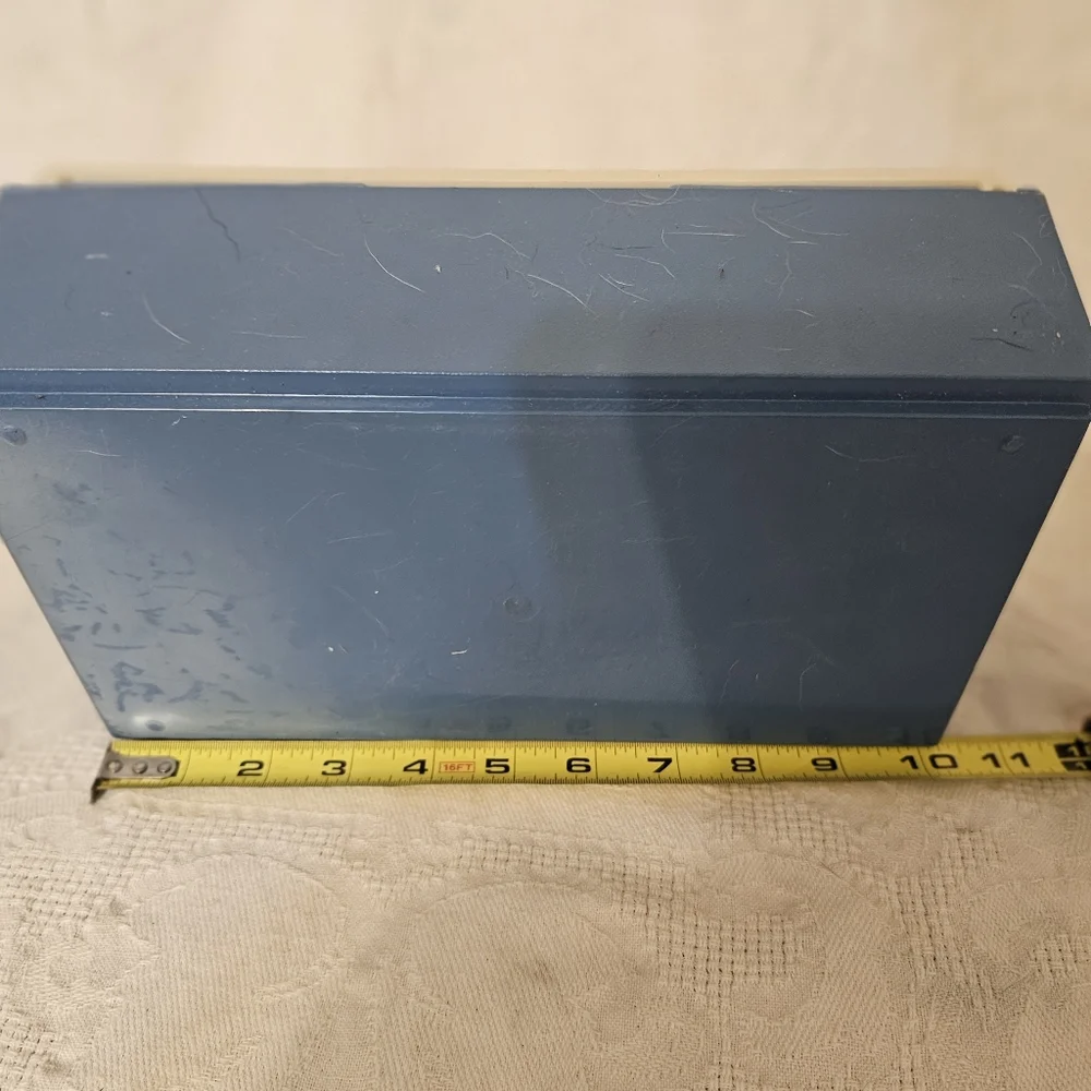 Vintage Makeup Organizer Box Reversible Mirror 2X Removable Tray